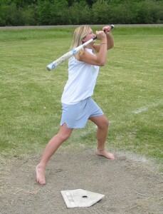 We think she was swatting a bee ...