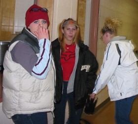 She's just scratching it. Really.