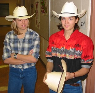 We're not sure who the extra hat was for ...