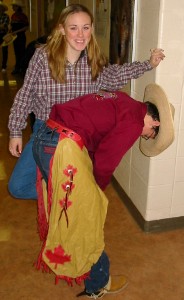 Shoeing a horse ... no, that's not right ...