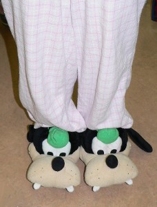 These are Danielle's slippers. She does NOT wear them because they look like Laine...