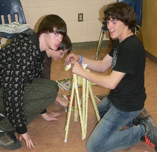 Brody, Axel and Cole won the competition. Their stool held almost 30 lb! The nearest rival held a mere 20 lb.
